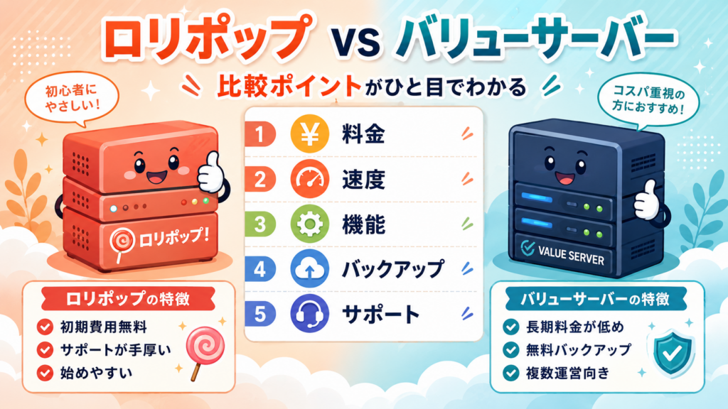 ロリポップとバリューサーバーの比較ポイント