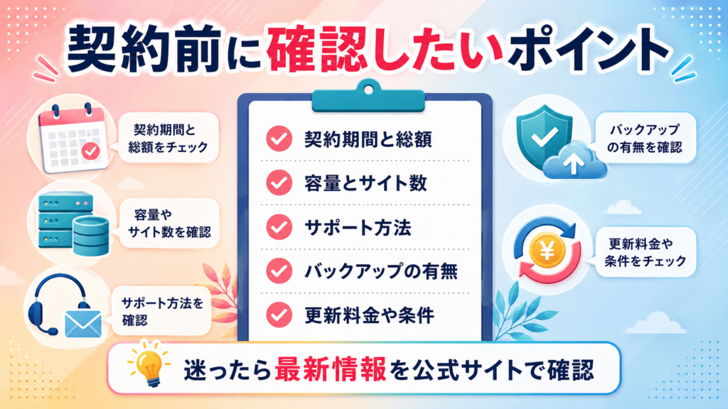 レンタルサーバーを契約する前に確認したいポイント