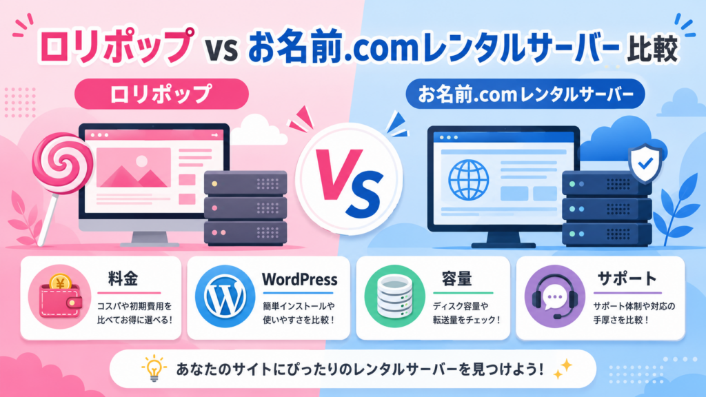 ロリポップ vs お名前.comレンタルサーバー 比較