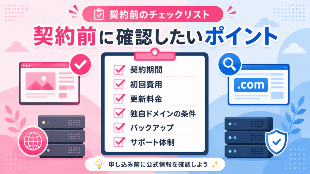 契約前に確認したいポイント